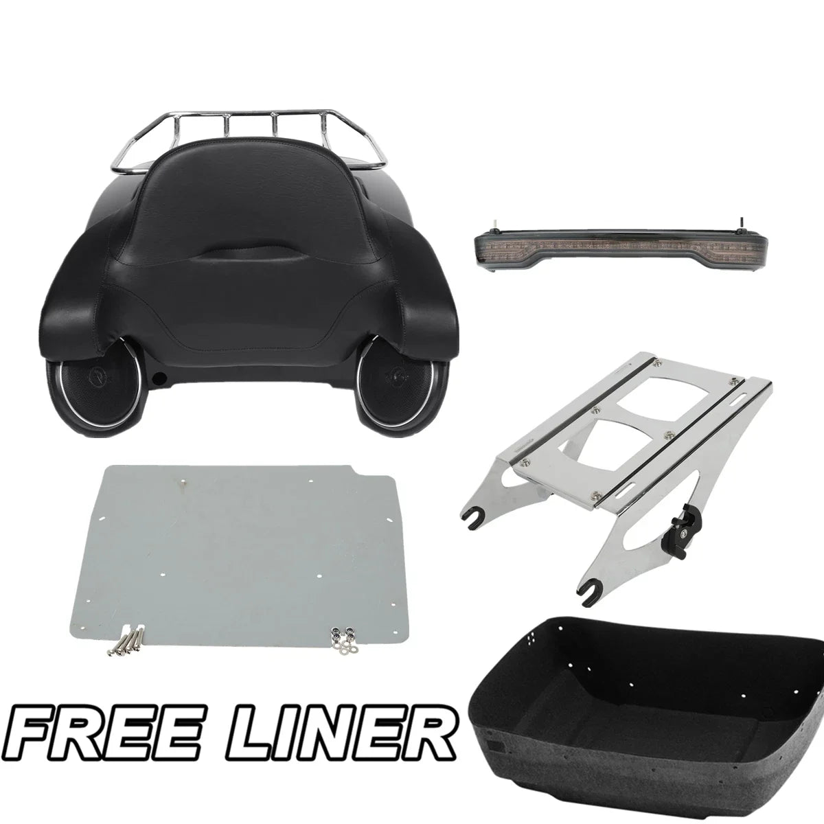 Trunk Pad Mount Rack Tail Light Speaker for Harley Electra Road Glide (2014–2025)