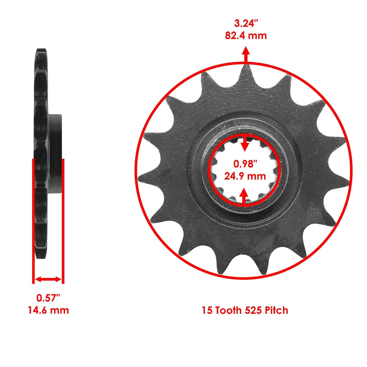 Drive Chain & Sprockets Kit for Kawasaki ZX600 Ninja ZX6R (1998–2002) EG2168FS124XO