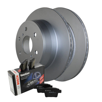 Rear Brake Kit 345mm Disc Rotors & Bosch Ceramic Pads for Cadillac Chevrolet GMC