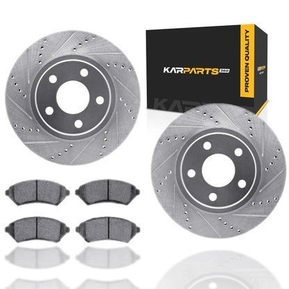 Rotor Set with Brake Pads for Oldsmobile Aurora (2001–2003) ALX-PAU-DF-7512-45074-CLA7