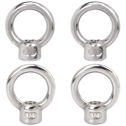 4X Stainless Steel 316 Lifting Eye Nut 1/4" UNC for Automotive