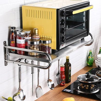 Stainless Steel Microwave Oven Rack for Wall-Mount Kitchen Shelf