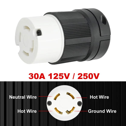 30 Amp 125/250V 4 Prong Generator Twist Plug for Saihisday L14-30R