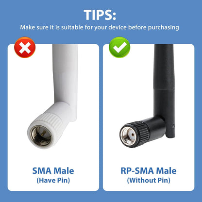 2X RP-SMA Antenna for WiFi Wireless Router or Card (2.4GHz 5GHz)