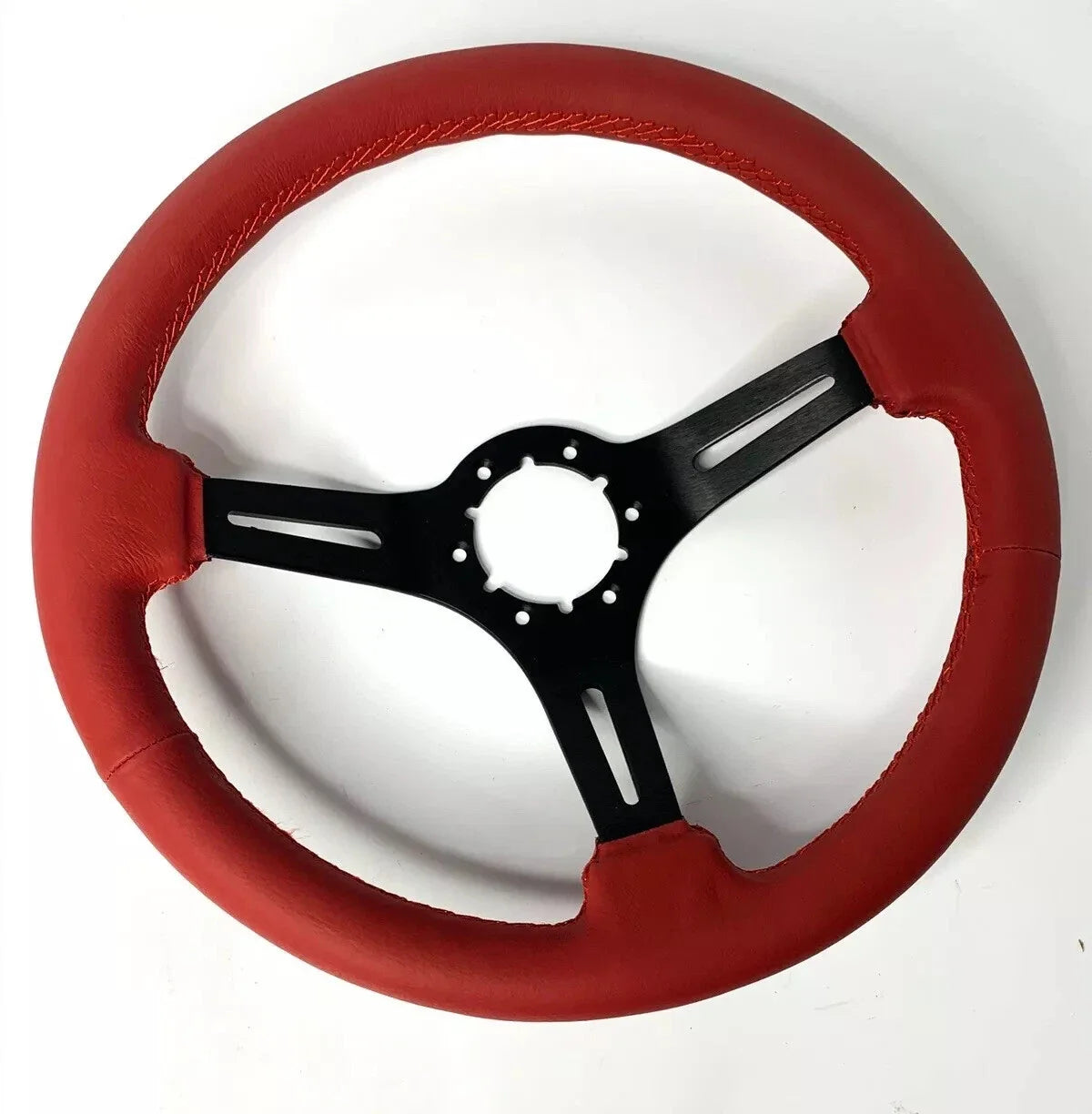 14in Slotted Steering Wheel Grip with Horn Button for Red Leather (2005–2025)