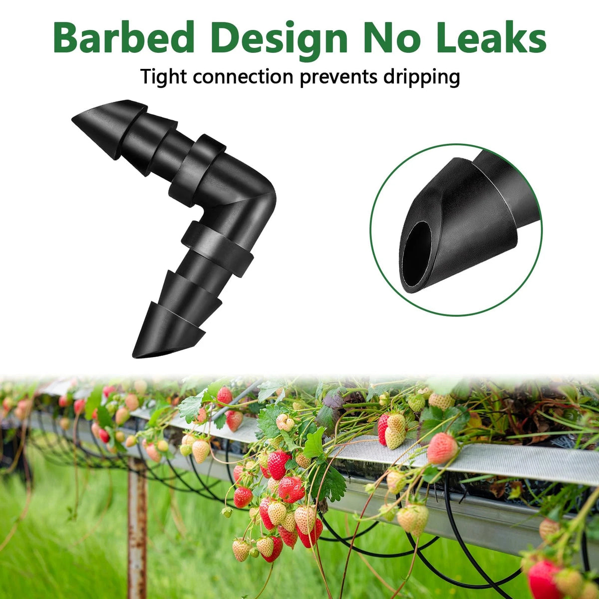 60 Pack 1/4" Barbed Elbow Fittings for Drip Irrigation