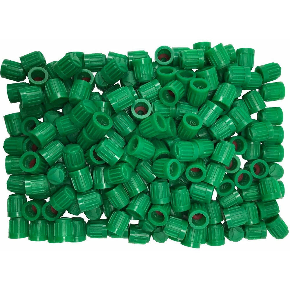 100PC Green Plastic Tire Valve Stem Caps for N2 Nitrogen Wheel TPMS