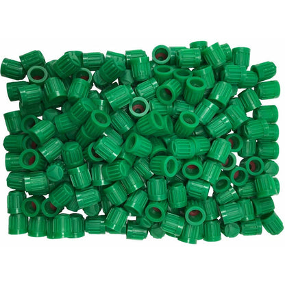 100PC Green Plastic Tire Valve Stem Caps for N2 Nitrogen Wheel TPMS
