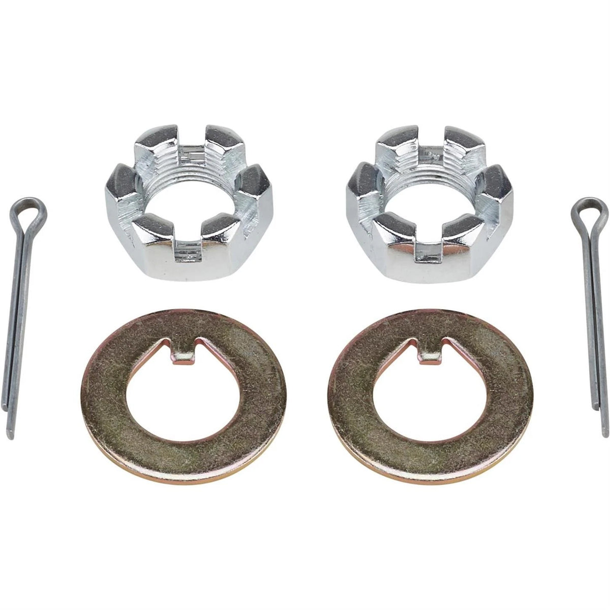 Set of 4 Spindle Replacement Castle Nuts w/ Pins & Washers for Ford (1937–1948) 910616004