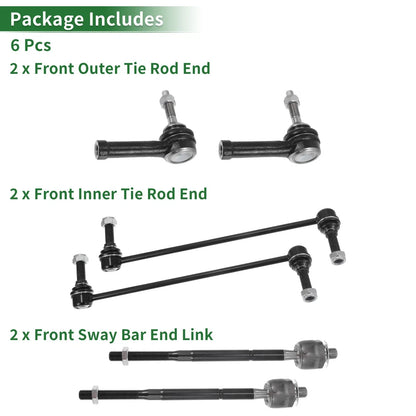 6pcs Front Suspension Kit Tie Rod End for Ford Explorer (No.EV800893/ES800952)