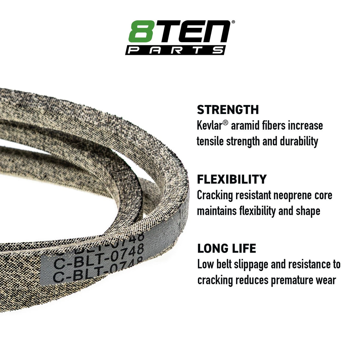 8TEN Kevlar Belt for AYP GT2500AR (M127356, GX10064, 034289) 94.5" x 0.5"