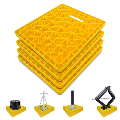 Set of 4 RV Jack Stabilizer Pads - Stackable, Sinking Resistant, Easy Grip