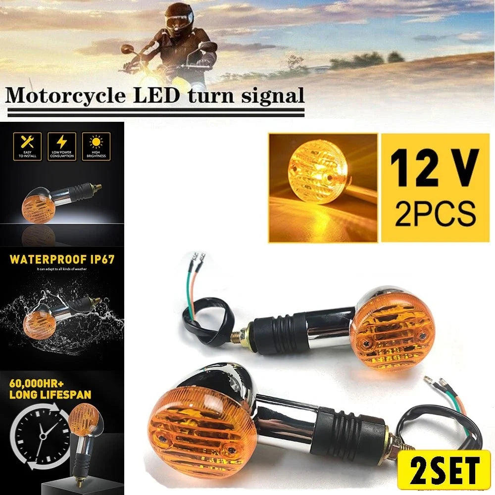 4X Turn Signal Lights for Honda Shadow VT750, VTX1100, VTX1300, VTX1800