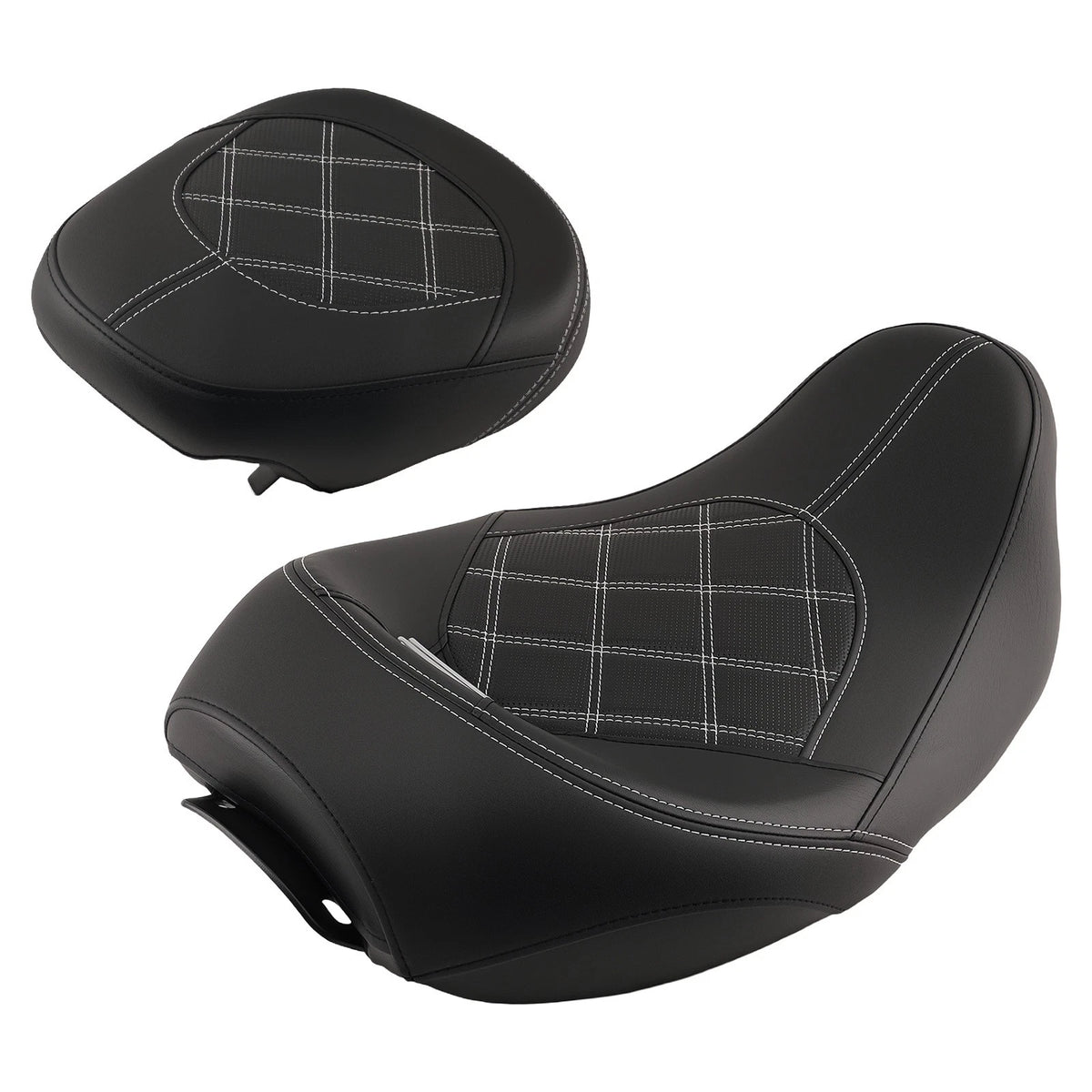 Driver & Passenger Seat for Harley Touring (2009–2023) R9P1DM Black White Leather
