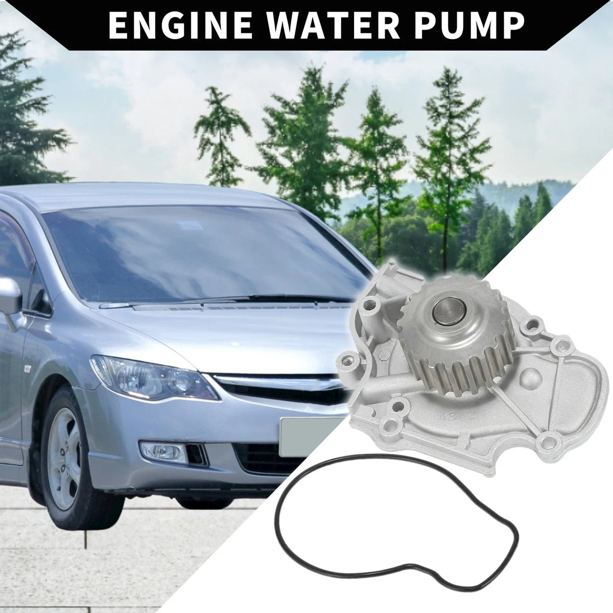 Water Pump for Honda Civic Acura Integra (No. 19200PT2003) with Rubber Ring Kit