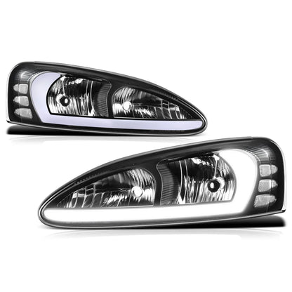 3D LED Tube DRL Headlights Assembly for Pontiac Grand Prix (2004–2008)