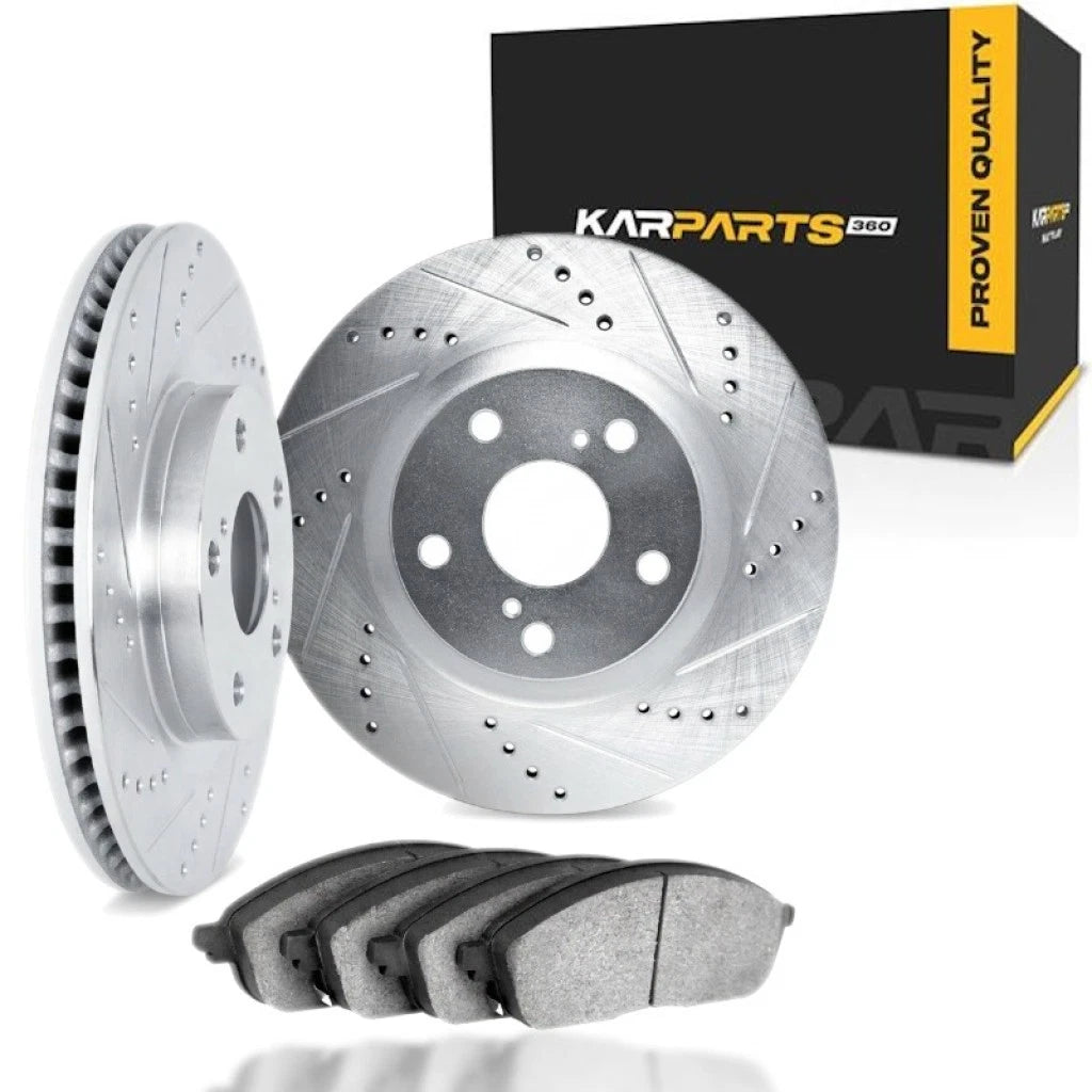 Brake Set Front for Volvo S90 (2017–2019) | Vented | Drilled & Slotted | ALX-PAU-DF-7502-27056-CLA2