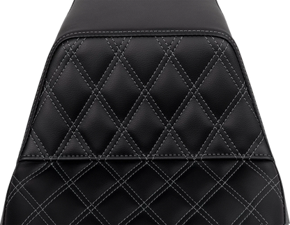 SADDLEMEN Step-Up Seat for FLH/FLT (2014–2023) - Dark Gray Stitch