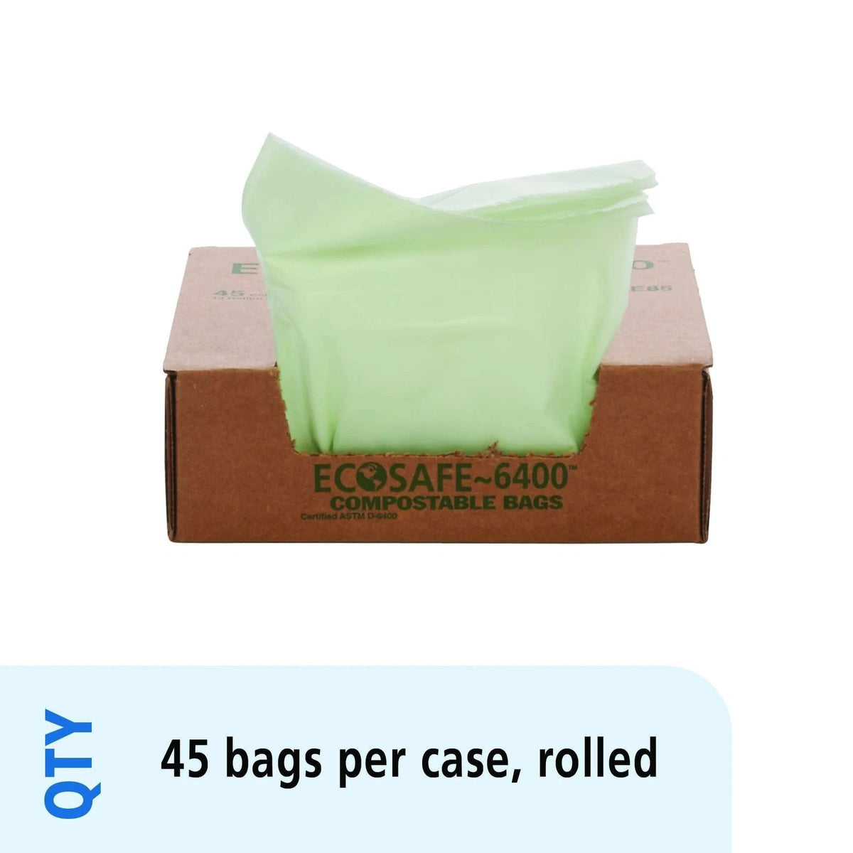 13 Gallon Ecosafe-6400 Trash Bags for Stout by Envision (Pack of 45)