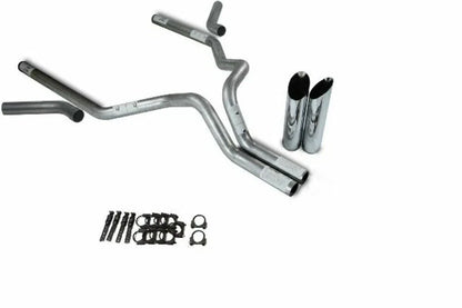 3" Dual Exhaust Kit for Chevy GMC 1500 (2019–2025) No Muffler Slash Tips
