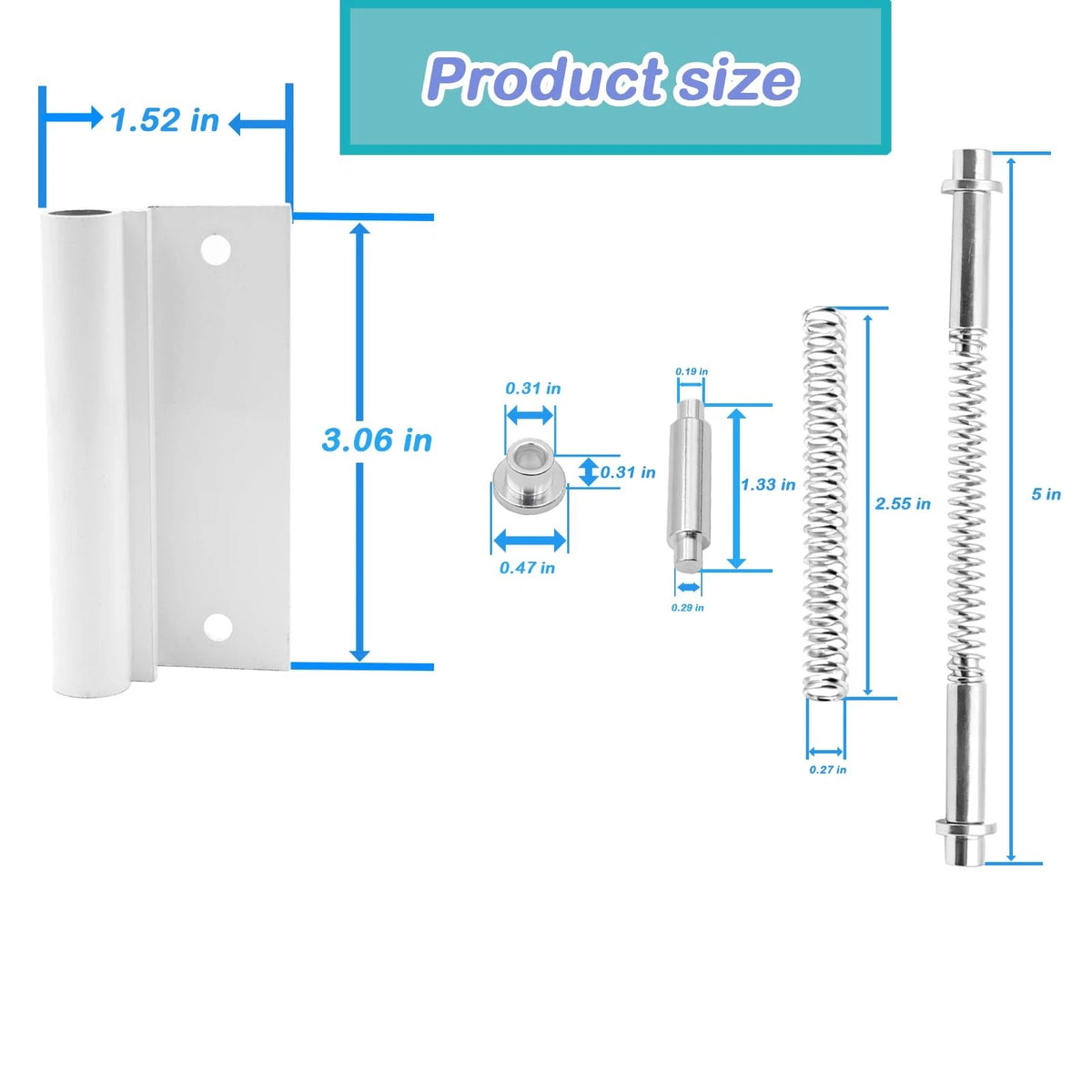 Lower Screen Door Hinge Leaf Replacement Kit for Leaf