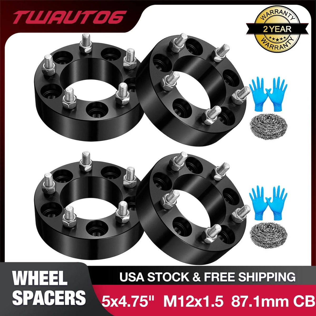 2" 5x4.75 Wheel Spacers for Chevrolet Corvette Camaro GMC Sonoma (1970–1997)