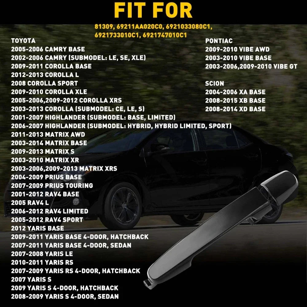 Outside Door Handle for Toyota Corolla (2003–2013) Left or Right Rear