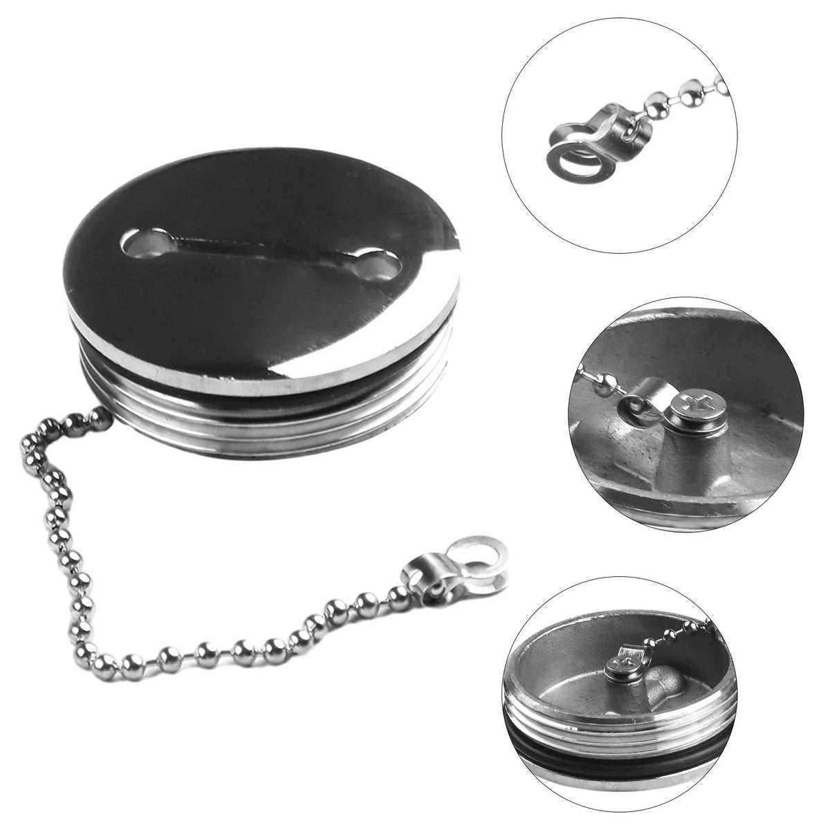 50MM Fuel Gas Tank Cap with Chain for Yacht Replacement (Fits )