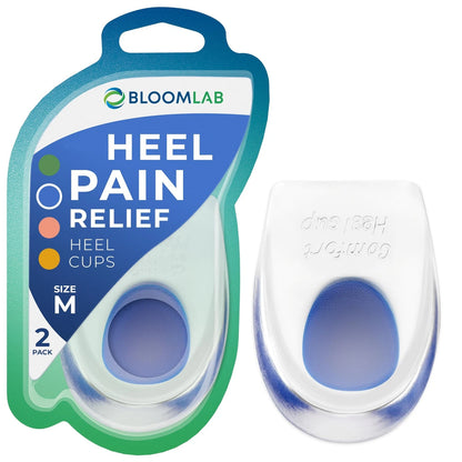 2X Gel Heel Pads for Size M (Men 7–10.5, Women 9–11.5) - Blue