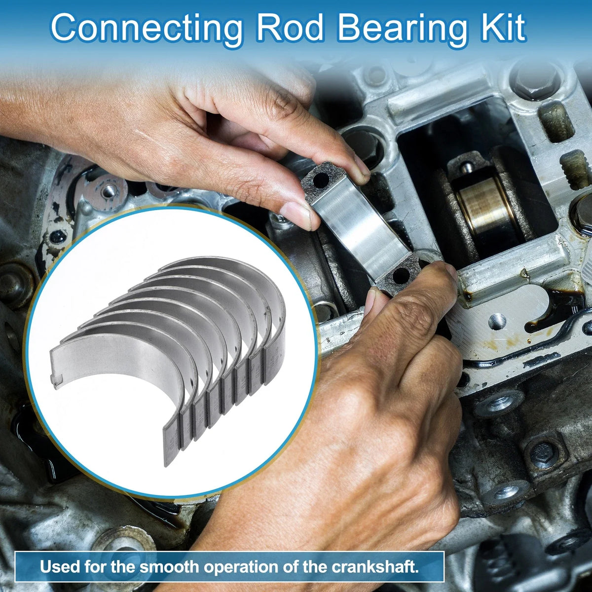 Set of 8 Connecting Rod Bearings for Toyota Corolla (No.1320225010)