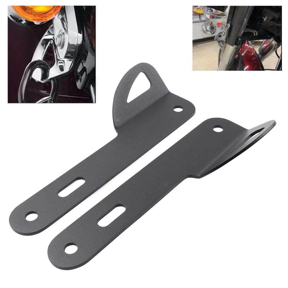 Pair Front Teardrop Tie-Down Brackets for Harley Touring Street Glide