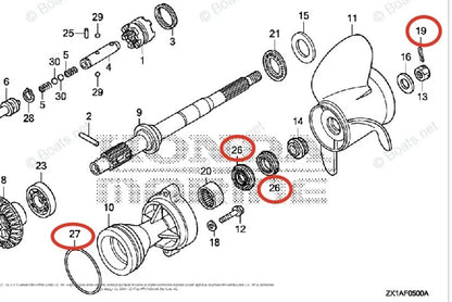 Lower Gearcase Seal Kit for Tohatsu 115-200 HP (91252-ZZ3-003, 91351-ZY3-003)