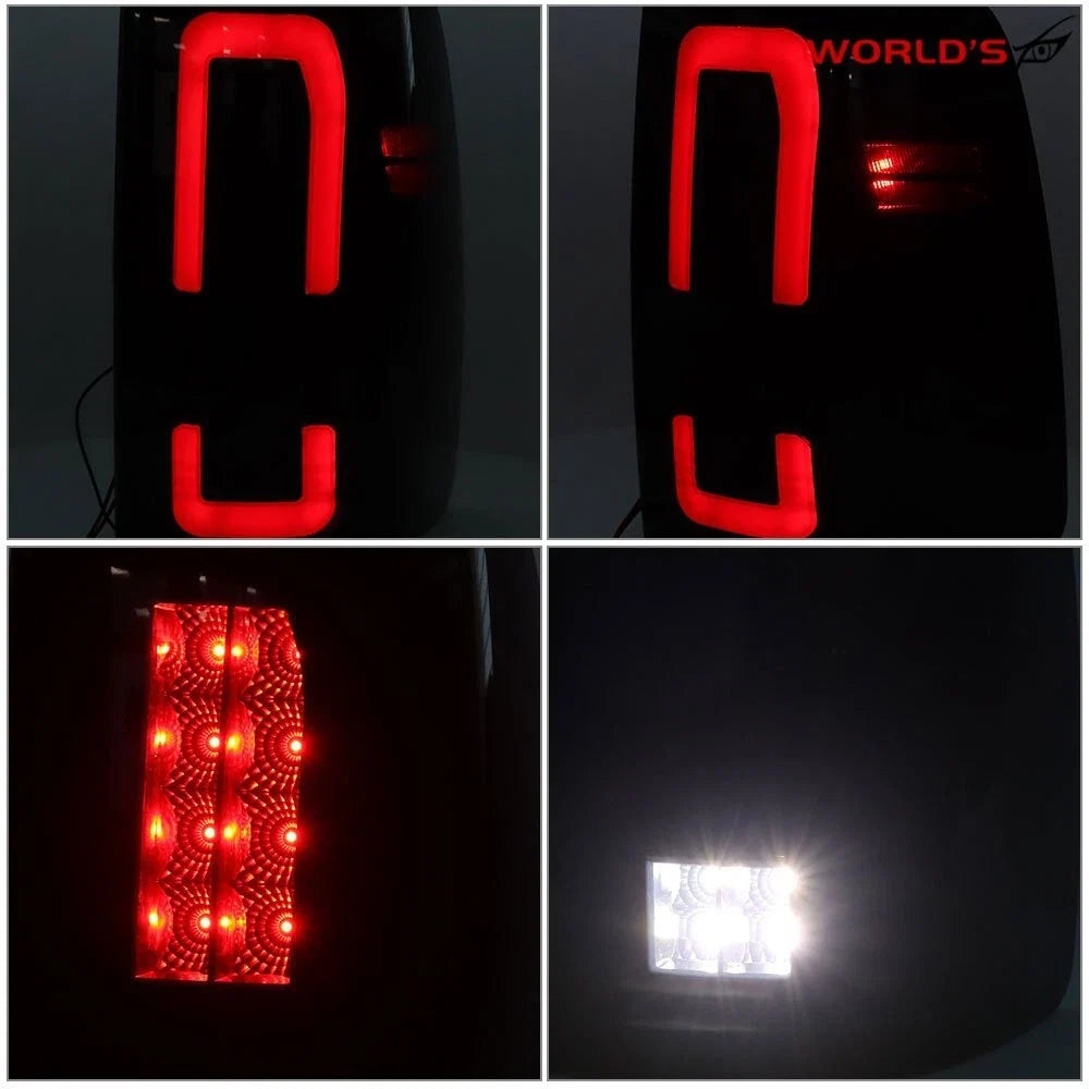 Set of 2 LED Tail Lights for Dodge Ram 1500 2500 3500 (2009–2018) Black Soot