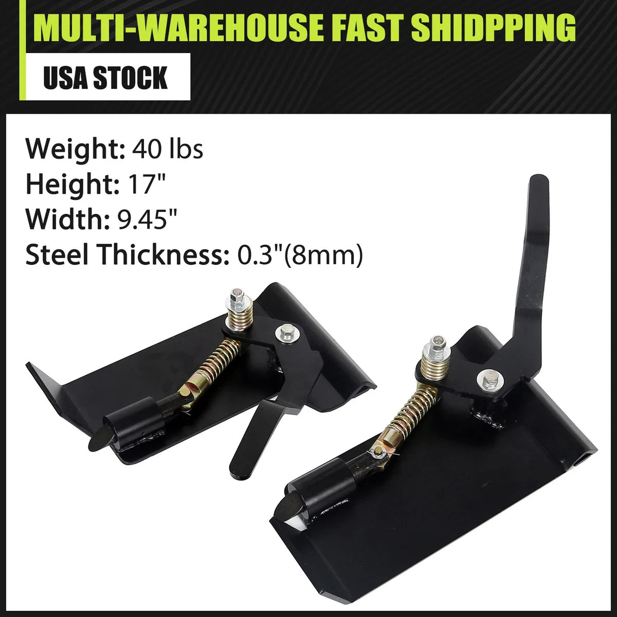 Weld-On Quick Attach Bucket Conversion Adapter Latch Plates for Skid Steer (Universal)
