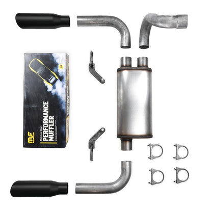 2.5" Dual Exhaust Kit for Jeep Wrangler (2018–2025) - Magnaflow, Rolled Black Tips