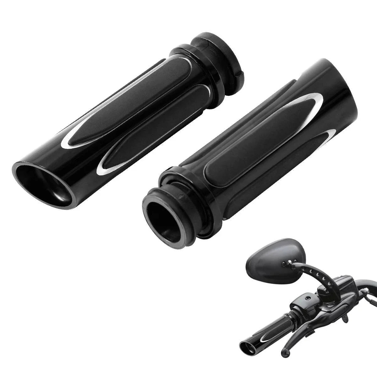 1'' CNC Electric Handle Bar Grips for Harley Touring Street Glide (2008–2023)