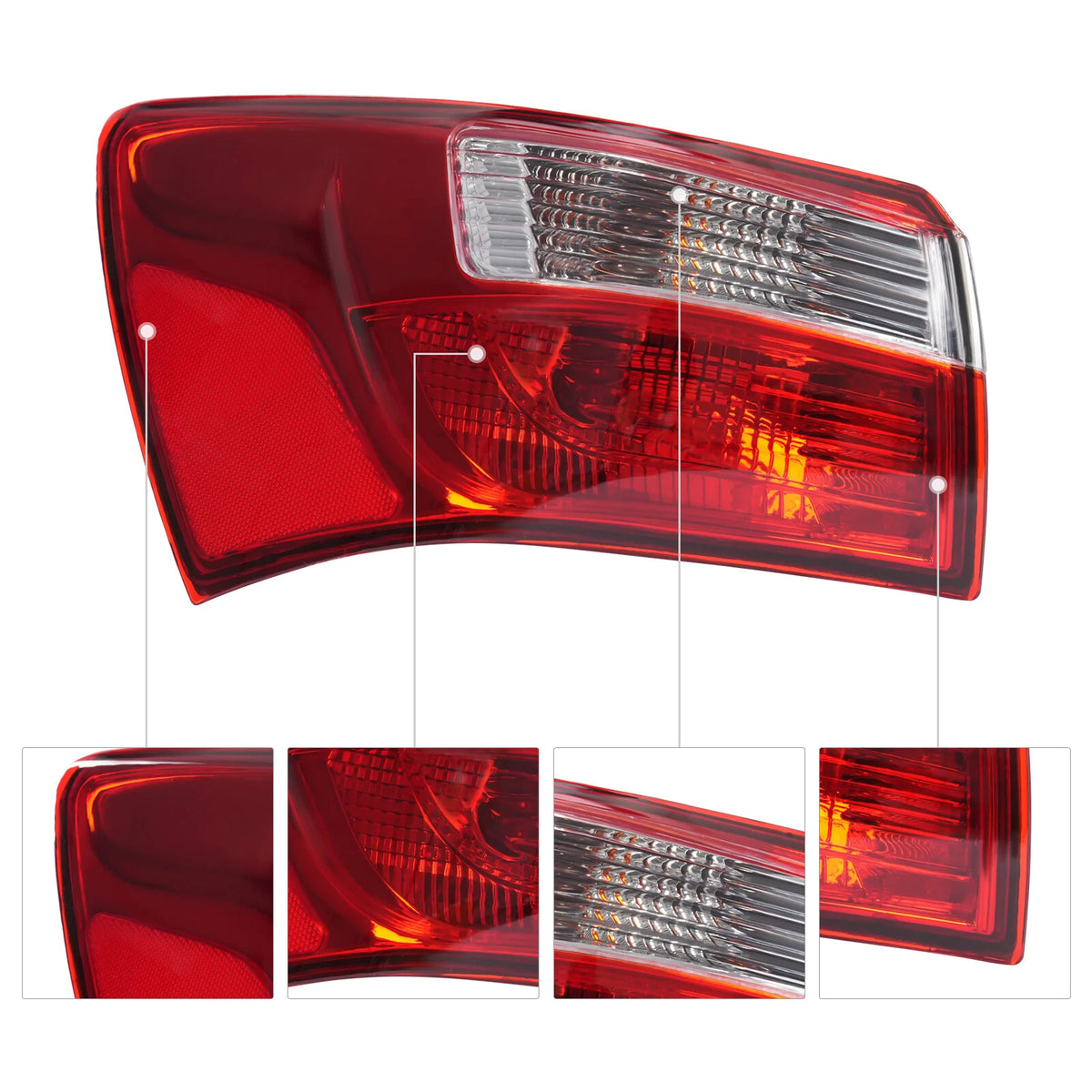 Set of 2 Halogen Tail Lights for Kia Rio (2012–2017) 924011W000, 924021W000