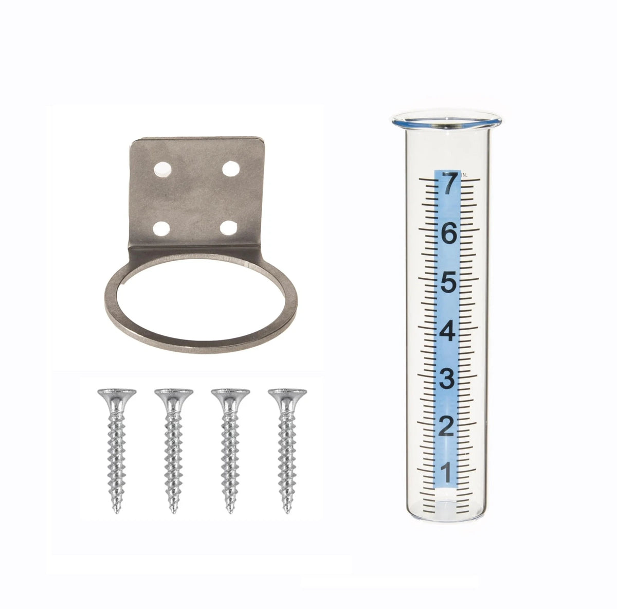 7" Capacity Rain Gauge Outdoor - Accurate Glass Tube