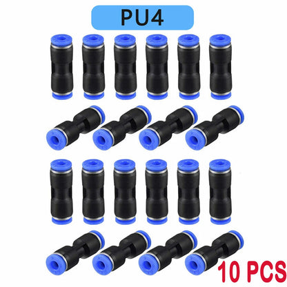 10Pack Pneumatic 5/32" OD Tube Straight Union Push Connector Air Fitting