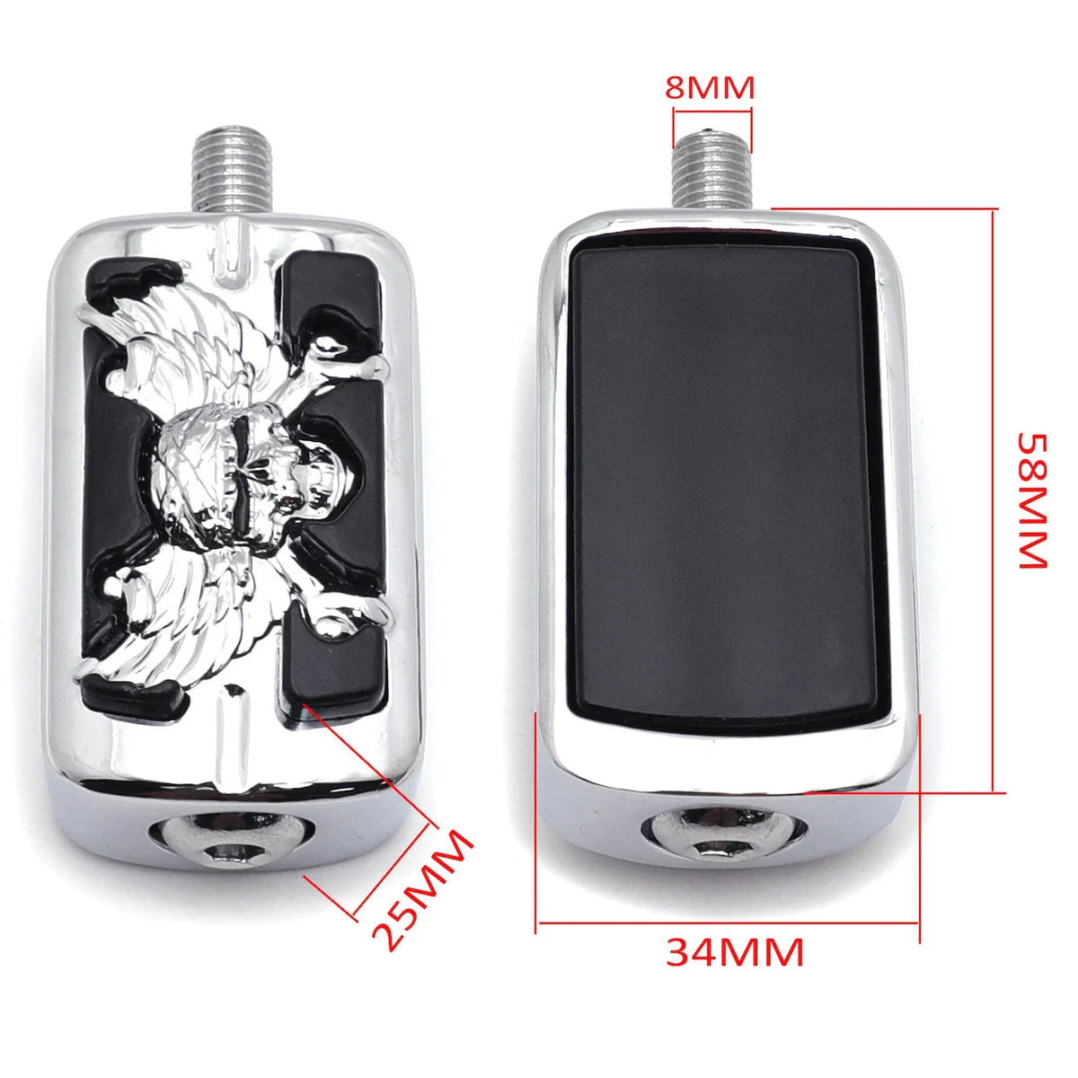 Chrome Skull Foot Peg Pedal for Harley Dyna V-Rod CVO Softail (1987–2014)