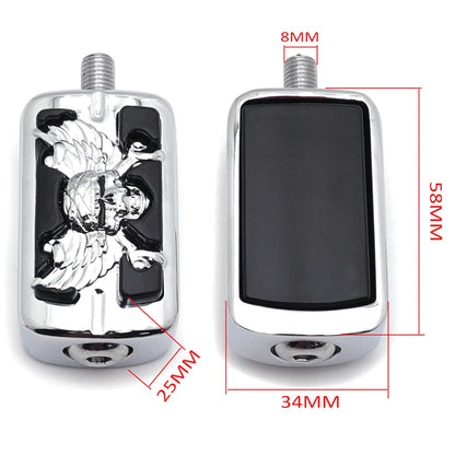Chrome Skull Foot Peg Pedal for Harley Dyna V-Rod CVO Softail (1987–2014)