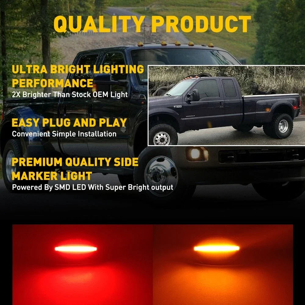 Set of 6 Marker Side Indicator Light Repeater Smoked Lens for Ford F350 F450 H