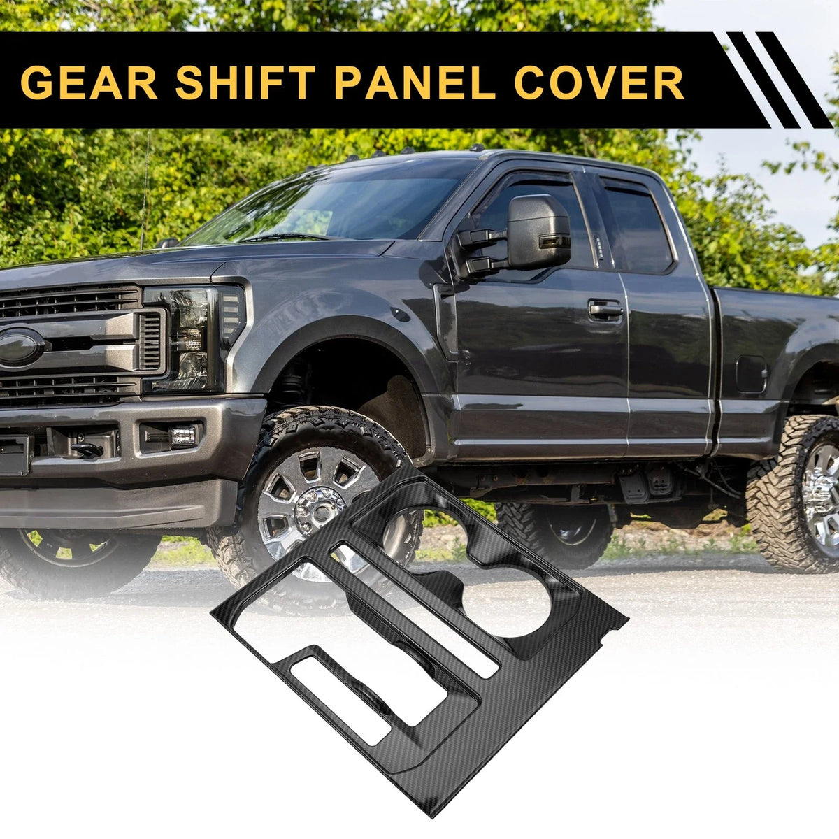 Gear Shift Panel Cover Trim for Ford F-150 (2021–2024) Carbon Fiber Pattern 1 Pc