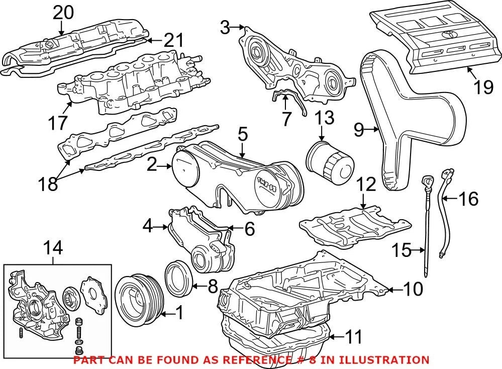 Rear Engine Oil Crankshaft Seal for Lexus (2010–2015)