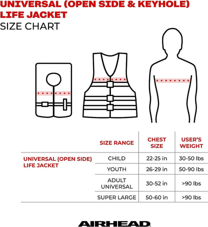 AirHead Type II Life Vest for Adult XL (90+ lbs) - Red