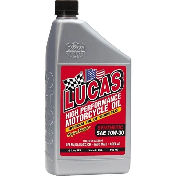 1 Quart Lucas 10708 Synthetic Motorcycle Engine Oil 10W-30