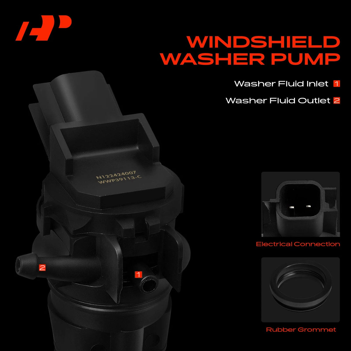 Windshield Washer Pump for Chrysler 300 Dodge (05139113AA, 0602104740, 5139113AA)