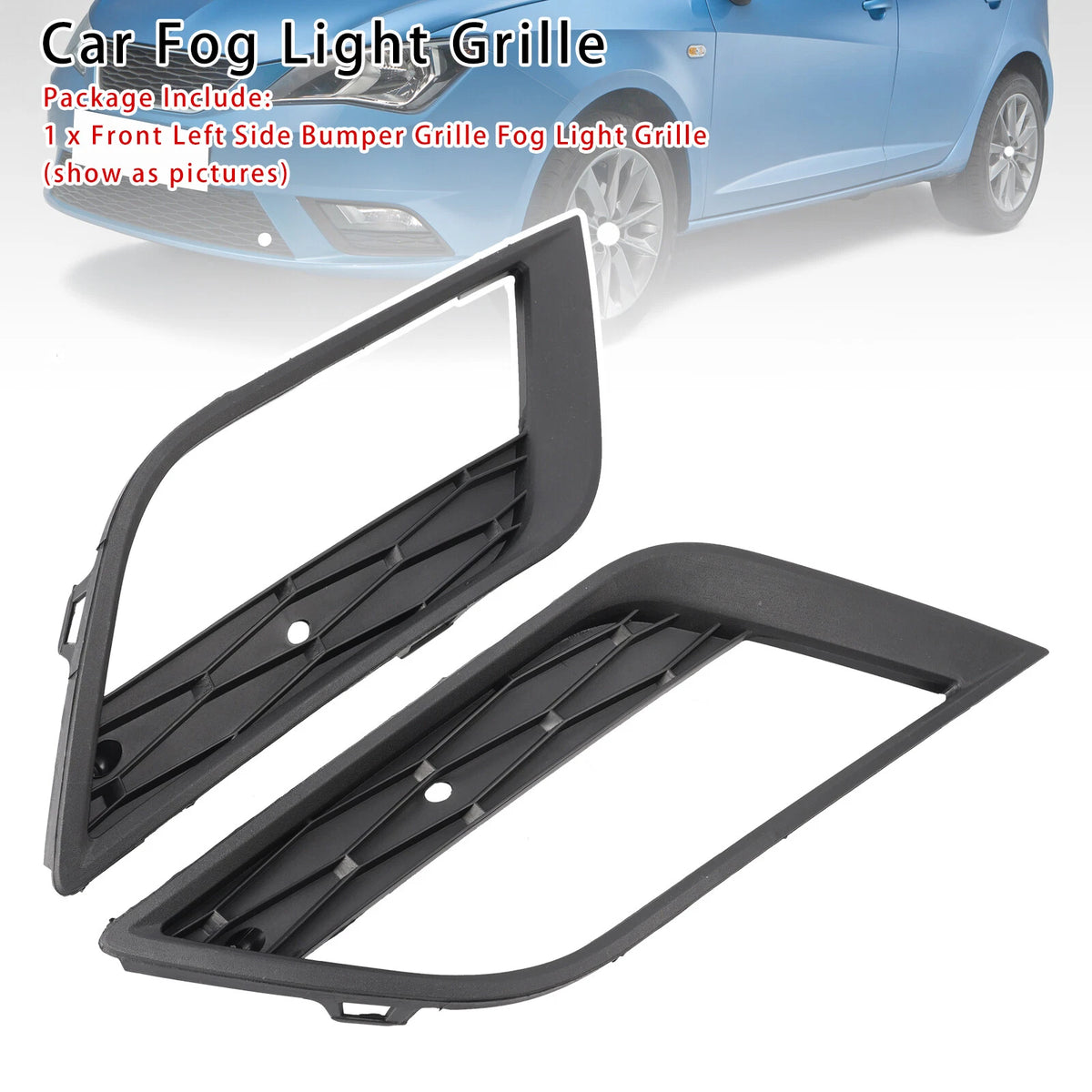 2X Fog Light Grilles for Seat Ibiza MK4 (2013–2016) 6J0853666F