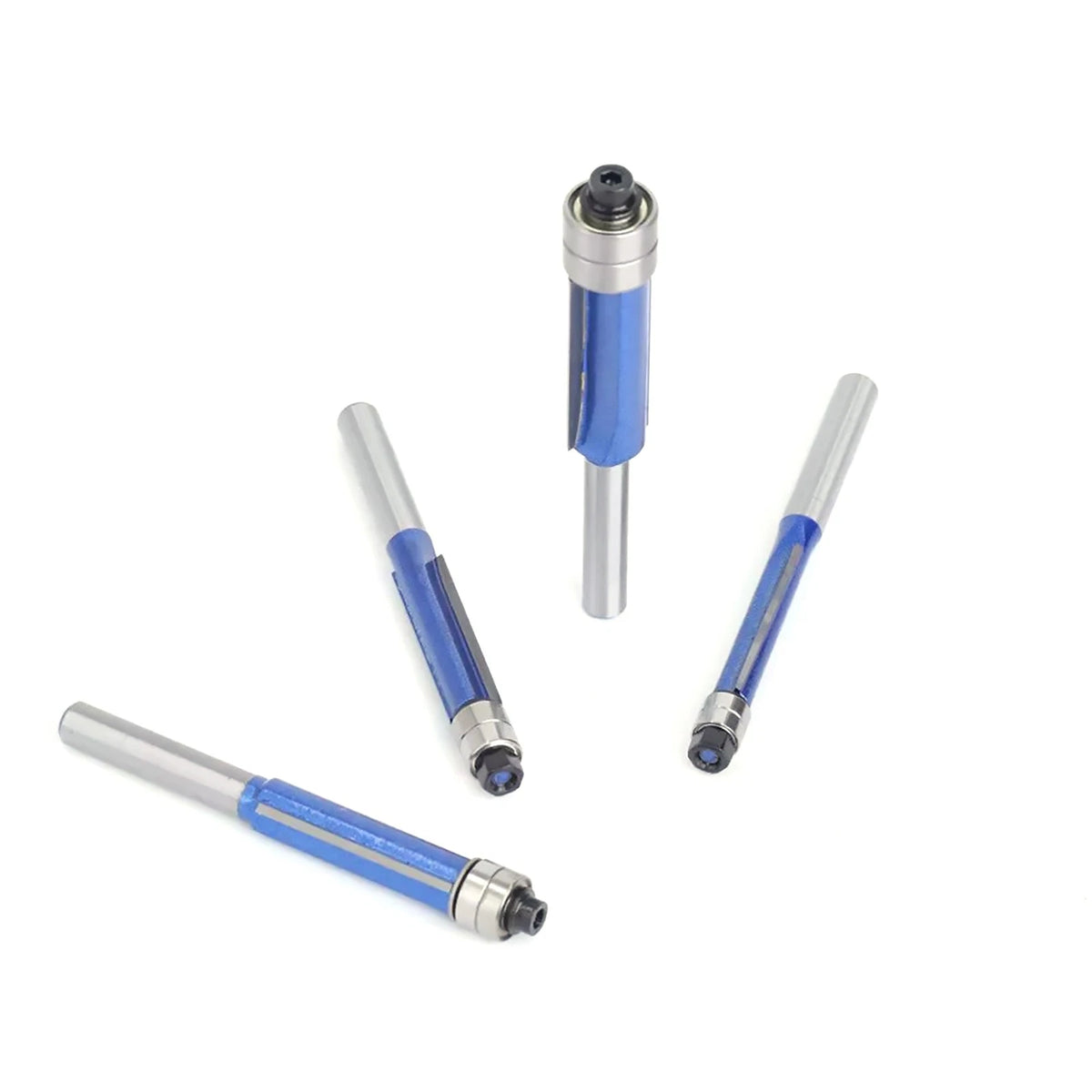 Set of 4 Straight Flush Trim Router Bits for Woodworking