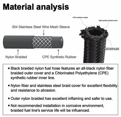 3/8 6AN Fuel Line Hose Kit for Universal Applications (20FT)
